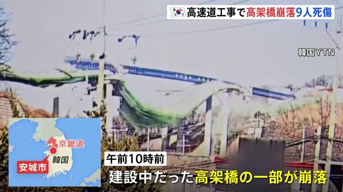監視カメラに崩落の瞬間 高速道路の高架橋で崩落事故 2人死亡、7人重軽傷 韓国・京畿道安城市 | TBS NEWS DIG フォトギャラリー