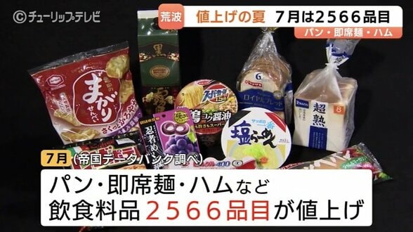 ハムは最大30%値上げ　7月は食パン・即席麺など2566品目が一斉に　消費者から悲鳴「食品の値上がりは厳しい」　|　富山のニュース｜天気・防災｜チューリップテレビ