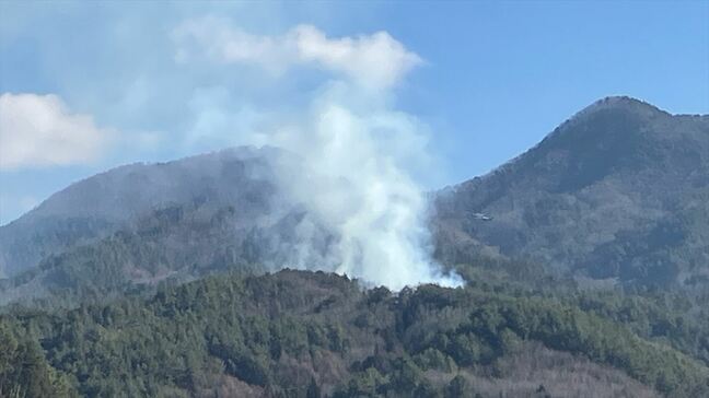 山林火災　一夜明けても延焼続く　ヘリと地上から消火作業が再開　山梨・北杜市|TBS NEWS DIG
