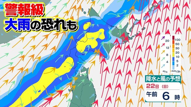 【大雨情報】いつ、どこで大雨が…24時間予想雨量は120ミリ!警報級大雨の恐れも　大雨による土砂災害に注意  北海道・東北  【3時間ごとの雨と風のシミュレーション】|TBS NEWS DIG