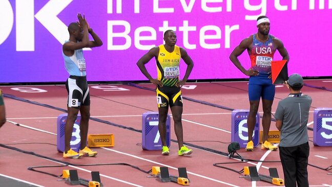 男子100m決勝、前回ブダペスト銀のテボゴがフライングで失格...国立静寂→どよめき、優勝はジャマイカのセビル【東京世界陸上】|TBS NEWS DIG