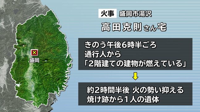 住宅などを全焼する火事　焼け跡から性別不明の1人の遺体発見　世帯主の男性が行方不明　盛岡市　　|TBS NEWS DIG