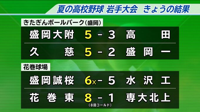夏の高校野球岩手大会は準々決勝行われ　ベスト４が決まる|TBS NEWS DIG