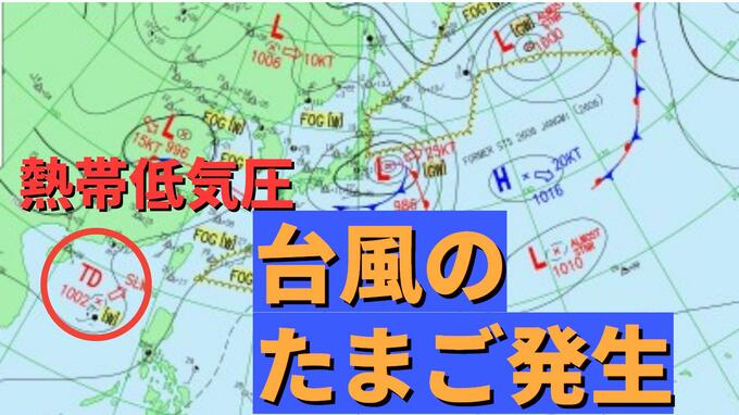 【台風のたまご発生】熱帯低気圧「台風6号と同じような進路」の予想も【雨・風シミュレーション4日（木）～8日（月）】台風情報に今後注意　気象庁天気図詳しく|TBS NEWS DIG