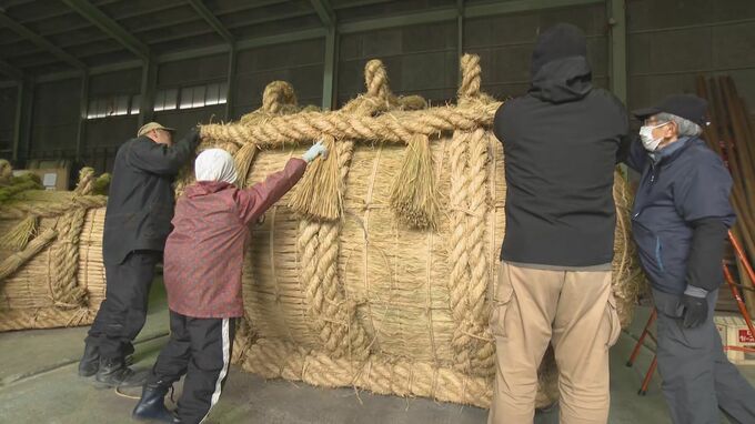 「我々の魂込めた」重さ5トンの大俵完成　来年400回目の新春行事・大俵引き　福島・会津坂下町　|　福島のニュース│TUF
