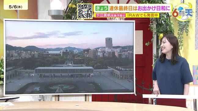 【あす5/7(木)広島天気 】概ね晴れて気温上昇　夏日地点も　暑さ対策・紫外線対策必要|TBS NEWS DIG