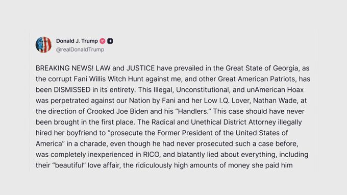 トランプ大統領の起訴を取り下げ　南部ジョージア州2020大統領選挙介入事件|TBS NEWS DIG