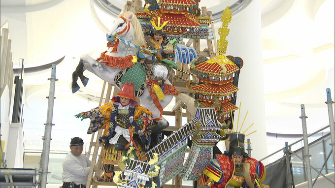 博多祇園山笠「十七番山笠　福岡ドーム」人形飾り付け始まる　羽柴秀吉や秀長　7月1日から公開　福岡・中央区|TBS NEWS DIG