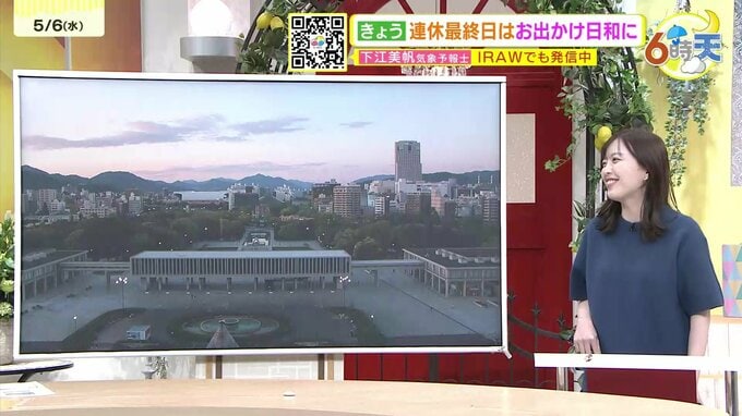 【あす5/7(木)広島天気 】概ね晴れて気温上昇　夏日地点も　暑さ対策・紫外線対策必要|TBS NEWS DIG