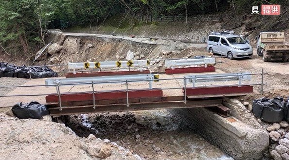 「土石流で橋が流されて通行止め」長野・安曇野市の県道…車が通れる仮設の橋を設置、8月22日から通行可能に…歩行者と幅1メートル88センチ以下、重さ3トン以下の車に限る　|　SBC NEWS | 長野のニュース | SBC信越放送