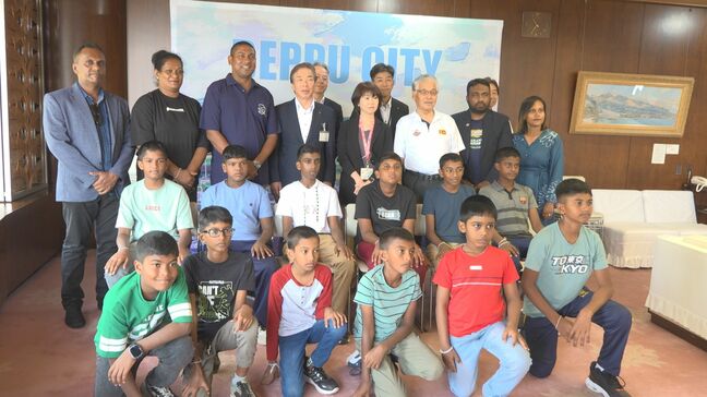 スリランカの少年野球チームが市役所を表敬訪問　キャッチボール大会参加を報告　大分・別府市|TBS NEWS DIG