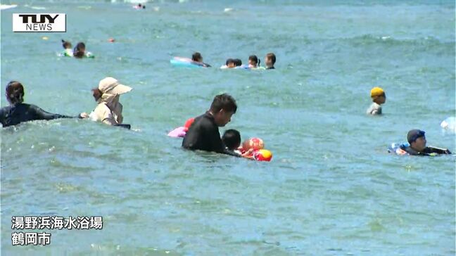「気分は最高」海の日 湯野浜海水浴場が多くの人で賑わう 県内は多くの地点で猛暑日に(山形)|TBS NEWS DIG