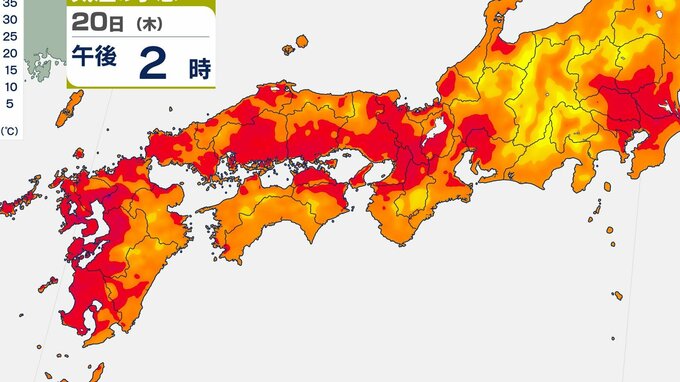 東日本 西日本は猛暑続く 26日頃にかけ熱中症など健康管理に注意　20日は12府県に熱中症警戒アラート|TBS NEWS DIG