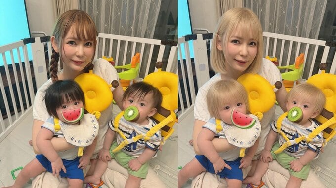 【 中川翔子 】　「ハイトーン金髪ボブにしたい」AI加工でイメチェン妄想　 双子の金髪ショット公開に「おそろいかわいすぎる」「めちゃくちゃ似合う」|TBS NEWS DIG