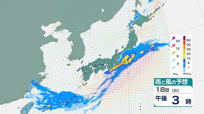 【大雨情報】関東甲信地方　18日夜遅くにかけて大雨のおそれ　警報級の可能性も　雨・風シミュレーション　|　山梨のニュース | ＵＴＹテレビ山梨
