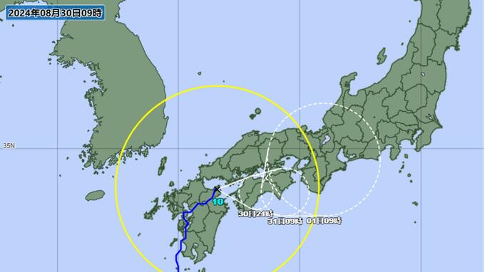 台風10号サンサン　最大風速観測1位～6位は鹿児島県　暴風域なくなり1日には熱低へ全国天気移り変わり予想|TBS NEWS DIG