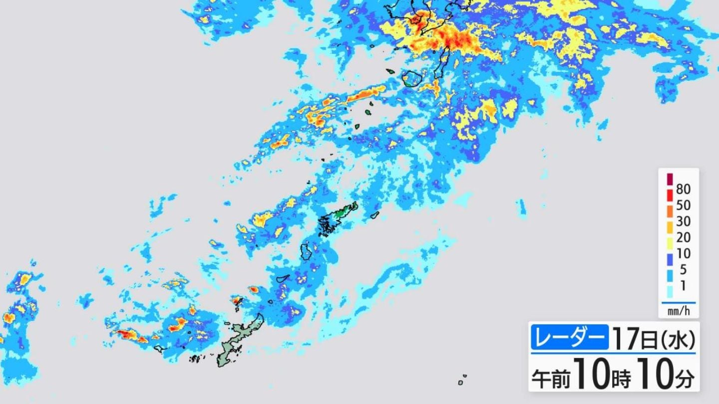 梅雨前線が停滞 徳之島町や伊仙町で1時間雨量53ミリ 知名町にレベル4