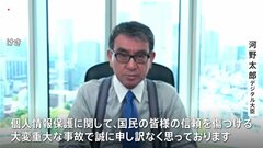 河野大臣「大変重大な事故」 マイナカードで別人の住民票が発行…政府はサービス一時停止要請　約200自治体が関係| TBS CROSS DIG with Bloomberg