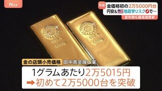 金1グラム2万5000円超で最高値更新 「円安」や「地政学リスク」など影響重なる| TBS CROSS DIG with Bloomberg