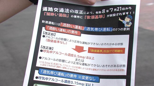 「飲酒をしたら車に乗らないことを徹底して！」　きょう（21日）から「酒酔い運転」にも数値基準　飲酒運転の根絶目指し啓発活動【岡山】|TBS NEWS DIG