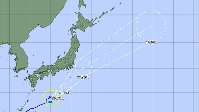 【台風情報】台風26号(スリゲ)は今どこに？ 1日ごろ八丈島付近に接近か...最大瞬間風速35m/s予想　このあとの勢力と進路を詳しく　今後の全国の天気を画像で　気象庁　 　|　山形のニュース│TUYテレビユー山形