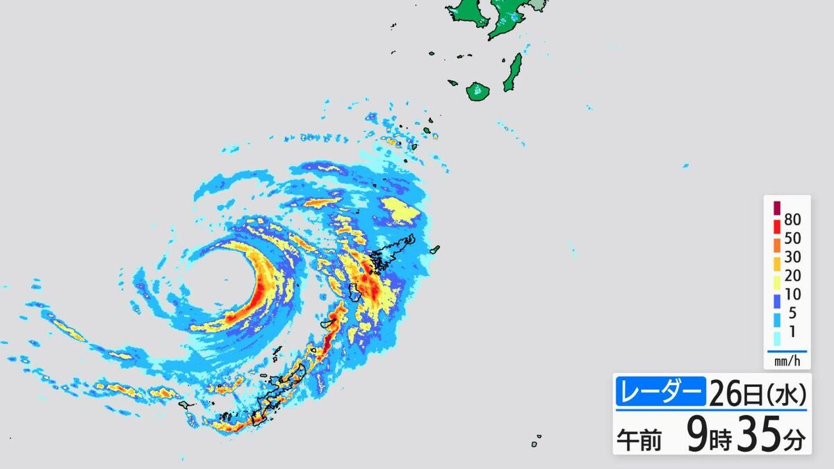 昼前にかけ再び線状降水帯発生のおそれ奄美地方　観測史上最大・最大瞬間風速54.5ｍ観測　台風18号