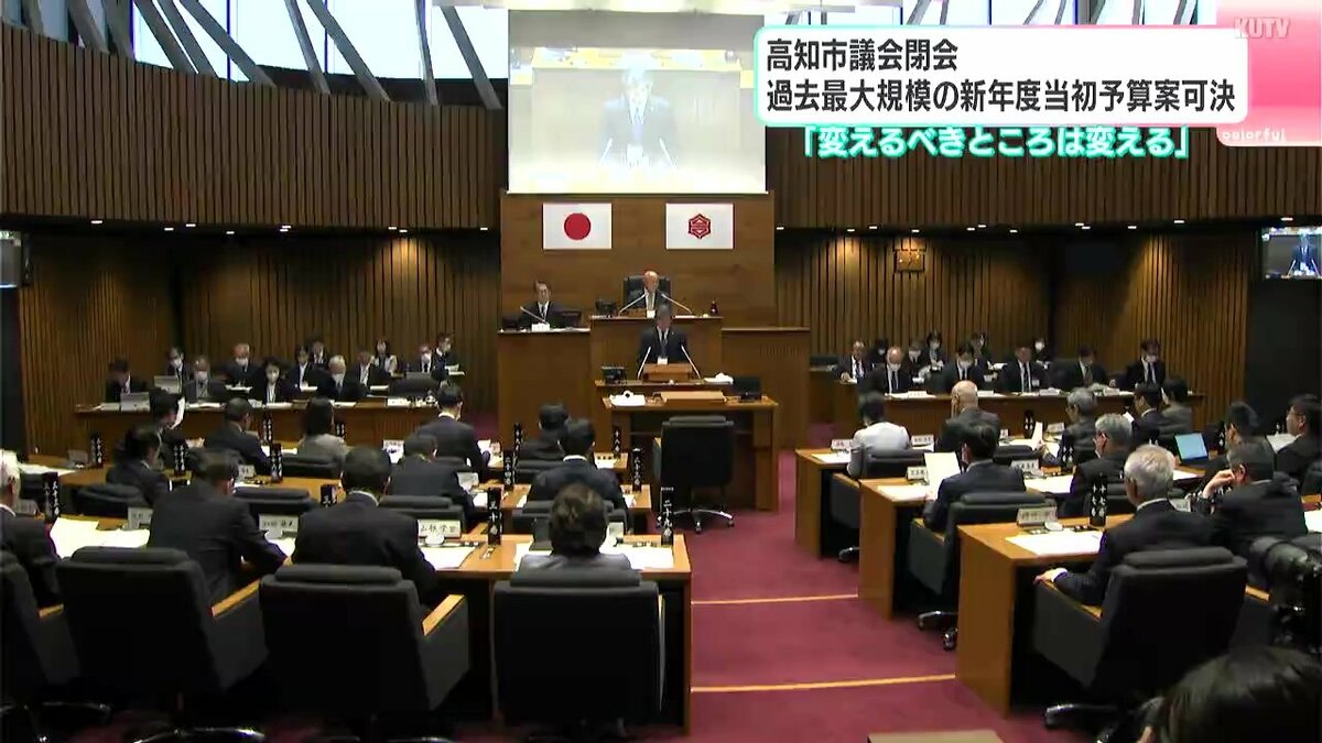 「変えるべきところは変える」高知市議会閉会　過去最大規模の新年度当初予算案可決
