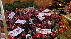 トランプタワーをデモ隊が一時占拠　約100人逮捕　拘束された男性の解放訴える| TBS CROSS DIG with Bloomberg