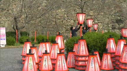 約1000本の桜が咲き誇る「津山さくらまつり」に向けて 夜桜を楽しむ