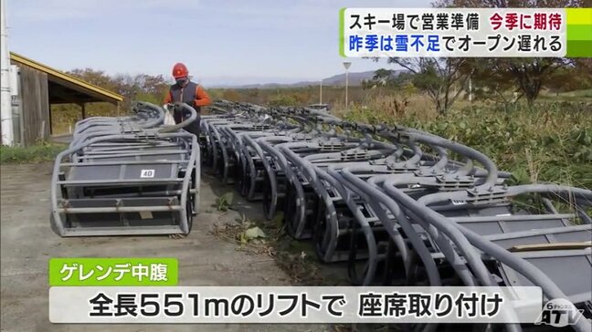 「年末年始の天候と積雪に期待」12月のスキー場オープンに向けてリフトの取り付け進む 青森市・リンクステーションヒルズ雲谷|TBS NEWS DIG