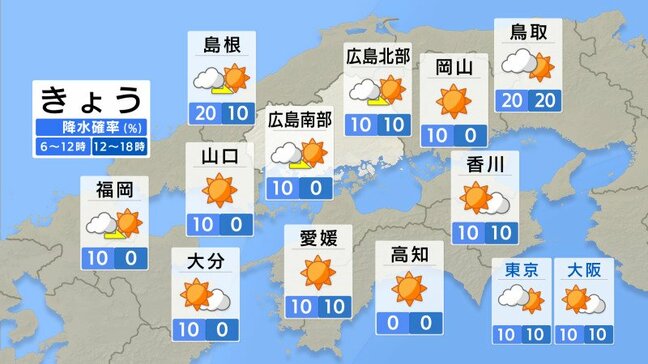 【きょう10/28(火)広島天気】日ざし届くも空気ひんやり 沿岸部でも最高気温は20℃|TBS NEWS DIG