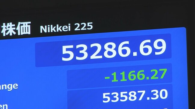 【速報】日経平均株価 一時1100円超下落|TBS NEWS DIG