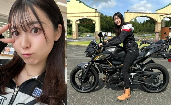 【 竹川由華 】　バイク女子　「KAWASAKI Z500　足つきチェック」　笑顔ショット公開|TBS NEWS DIG