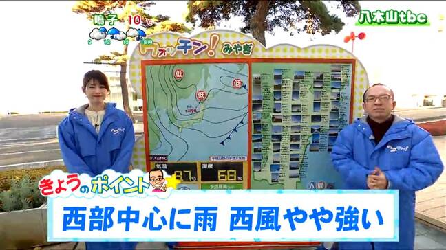 「東部は晴れ間あるが午後は何度か傘の出番も。西部では雨が降ったりやんだり。このあとは気温があまり上がらず」tbc気象台 28日|TBS NEWS DIG