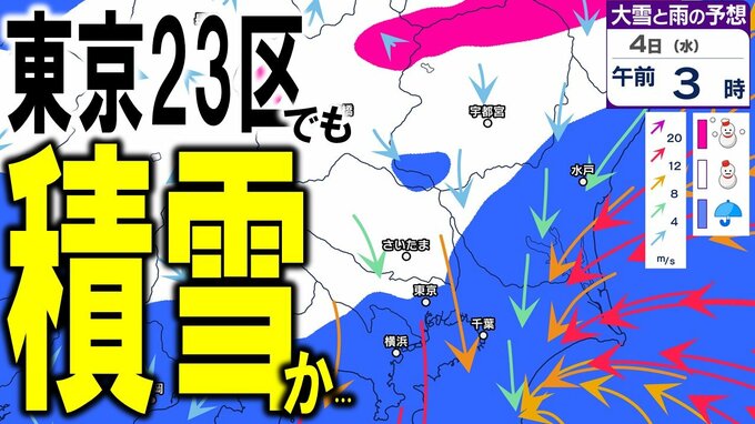 【東京・首都圏で雪？】23区も積雪の可能性が…　ひな祭りの3日～4日にかけて南岸低気圧の影響で関東甲信で大雪予想の所も　気象庁が「大雪に関する東京都気象情報」発表　大雪シミュレーションの最新予想あり|TBS NEWS DIG