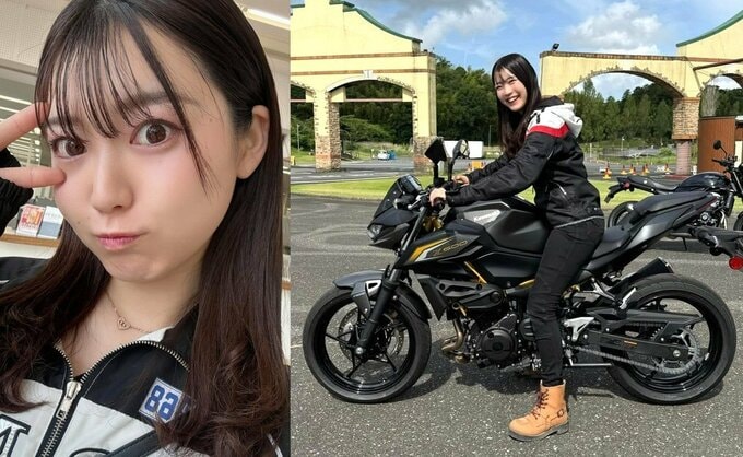 【 竹川由華 】　バイク女子　「KAWASAKI Z500　足つきチェック」　笑顔ショット公開|TBS NEWS DIG