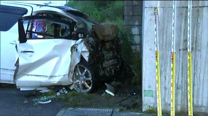 乗用車が橋脚に衝突し炎上　運転手の40代男性死亡　宮城・石巻市　|　宮城のニュース│tbc NEWS│tbc東北放送