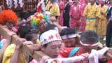 「そこだい！そこだい！」　水害防止を祈る伝統の祭り“おみゆきさん”　化粧を施した男性がみこしを担ぐ　山梨|TBS NEWS DIG