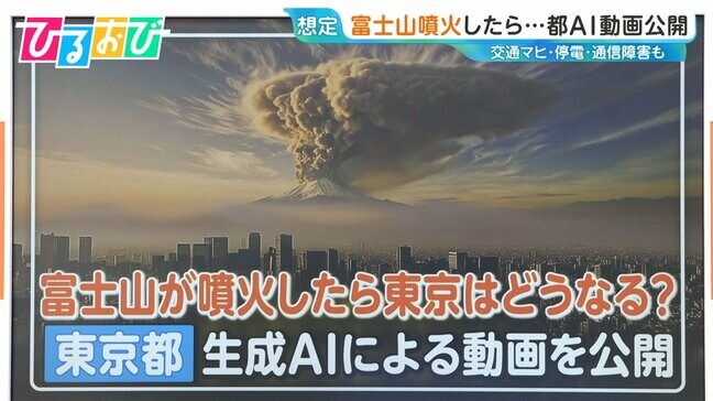 「もし富士山が噴火したら」東京都がAI動画公開　交通マヒや通信障害“火山灰”への対策は【ひるおび】|TBS NEWS DIG