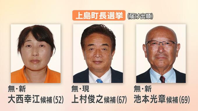 現職と新人3人が立候補 上島町長選挙が告示　|　愛媛のニュース - Nスタえひめ｜あいテレビは6チャンネル