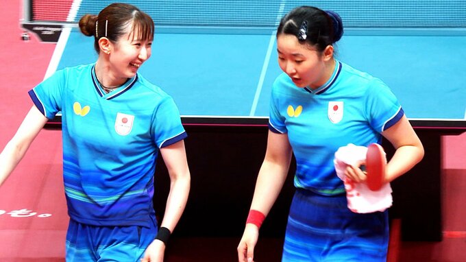 日本のWエース・張本＆早田の“みまひな”ペア、銅メダル以上確定！中国ペアにストレート勝ちで準決勝進出【アジア大会・女子ダブルス】|TBS NEWS DIG