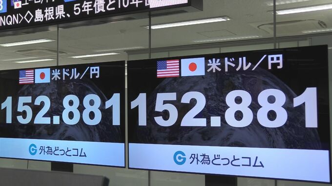 円相場一時1ドル=152円台に およそ2か月半ぶり