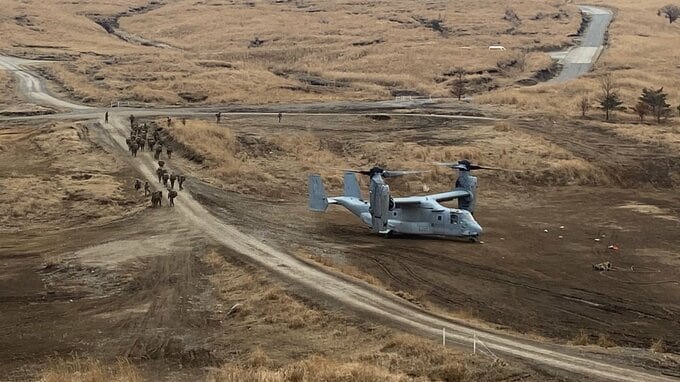日出生台演習場で日米共同訓練　米海兵隊がオスプレイを使った合同作戦を公開　大分　|　大分のニュース｜OBS NEWS｜大分放送