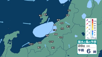 新潟県上越や中越では1時間に60ミリの非常に激しい雨か 26日夕方