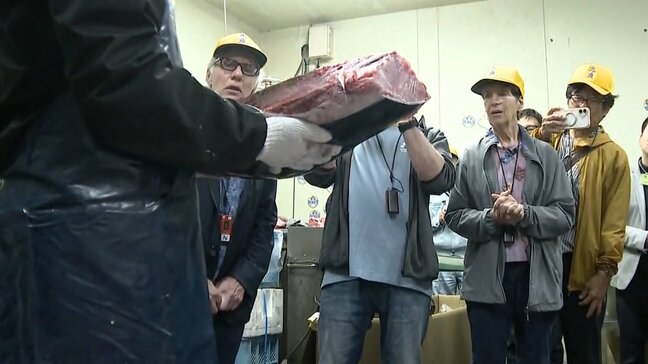 ”すしの都”の魚市場を外国人がツアー　競り、マグロの解体、朝食に「ファンタスティック！」福岡県北九州市|TBS NEWS DIG