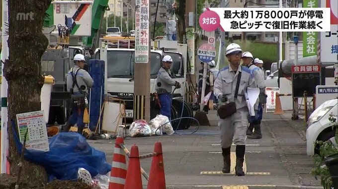 台風10号　宮崎県内の全域で相次いだ停電　急ピッチで復旧作業進む|TBS NEWS DIG