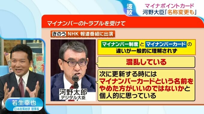 河野大臣「マイナンバーカード」の“名称変更”に言及―『そこじゃない』『分かりやすい名前に』街の声【ひるおび】|TBS NEWS DIG