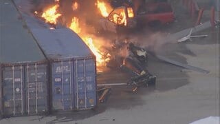 米ロサンゼルスで地元テレビ局の取材ヘリが墜落　地上にいた人を含む3人死亡 1人搬送| TBS CROSS DIG with Bloomberg