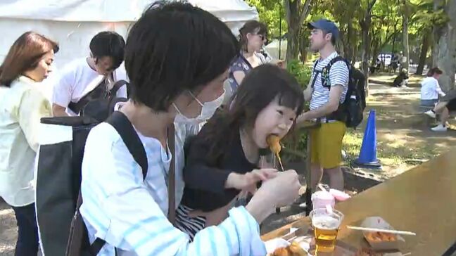 「昼からやってるのはうれしいです」 ゴールデン夜市にぎわう　石山公園にジャンルをこえたグルメが集合　6日まで【岡山】　|TBS NEWS DIG