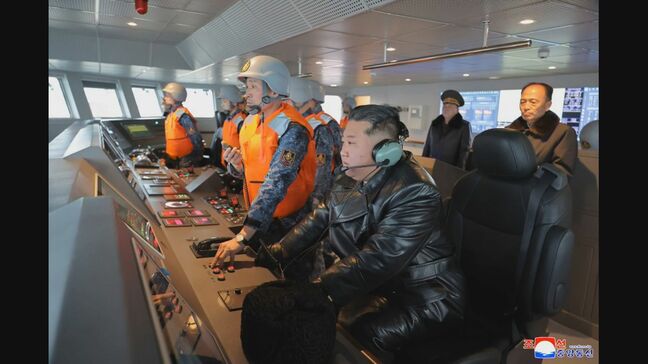 金正恩総書記、新型駆逐艦の巡航ミサイル試射を視察 性能や海兵に満足|TBS NEWS DIG